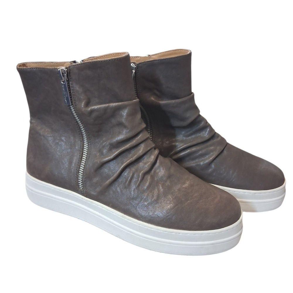 J Slides Tina Platform Hightop Womens size 10 Taupe Boot Grungecore Sneakers